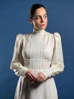 Load image into Gallery viewer, Vintage 1970s Ivory/White Edwardian Style Prairie Maxi Dress
