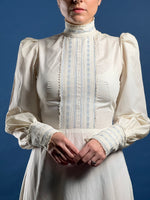 Load image into Gallery viewer, Vintage 1970s Ivory/White Edwardian Style Prairie Maxi Dress
