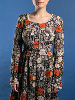 Load image into Gallery viewer, Vintage 1970s Prairie Floral Midi Dress
