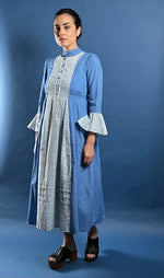 Load image into Gallery viewer, Vintage 1960s Prairie Cottagecore Midi Dress w/ Floral Pattern
