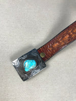 Load image into Gallery viewer, Vintage 1950s Native American Belt w/ Turquoise Stone
