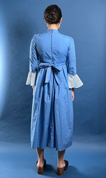 Load image into Gallery viewer, Vintage 1960s Prairie Cottagecore Midi Dress w/ Floral Pattern
