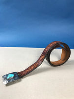 Load image into Gallery viewer, Vintage 1950s Native American Belt w/ Turquoise Stone
