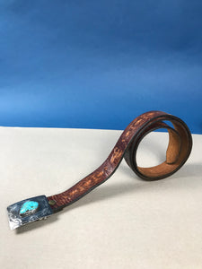 Vintage 1950s Native American Belt w/ Turquoise Stone