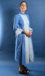 Load image into Gallery viewer, Vintage 1960s Prairie Cottagecore Midi Dress w/ Floral Pattern
