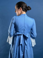 Load image into Gallery viewer, Vintage 1960s Prairie Cottagecore Midi Dress w/ Floral Pattern
