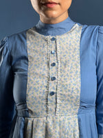 Load image into Gallery viewer, Vintage 1960s Prairie Cottagecore Midi Dress w/ Floral Pattern
