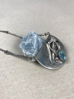 Load image into Gallery viewer, Vintage Mid Century Brutalist Silver Necklace
