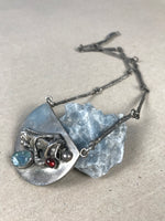 Load image into Gallery viewer, Vintage Mid Century Brutalist Silver Necklace
