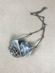 Vintage Mid Century Brutalist Silver Necklace