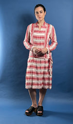 Load image into Gallery viewer, Antique Rare 1920s Satin Day Dress, w/ Unique Striped Pattern
