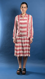 Load image into Gallery viewer, Antique Rare 1920s Satin Day Dress, w/ Unique Striped Pattern
