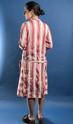 Load image into Gallery viewer, Antique Rare 1920s Satin Day Dress, w/ Unique Striped Pattern
