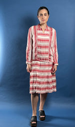 Load image into Gallery viewer, Antique Rare 1920s Satin Day Dress, w/ Unique Striped Pattern
