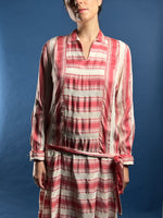 Load image into Gallery viewer, Antique Rare 1920s Satin Day Dress, w/ Unique Striped Pattern
