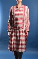 Load image into Gallery viewer, Antique Rare 1920s Satin Day Dress, w/ Unique Striped Pattern
