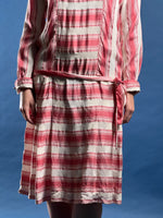 Load image into Gallery viewer, Antique Rare 1920s Satin Day Dress, w/ Unique Striped Pattern
