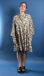 Load image into Gallery viewer, Vintage 1970s Kaftan Shirtdress w/ Floral Pattern
