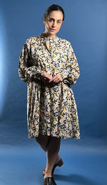 Load image into Gallery viewer, Vintage 1970s Kaftan Shirtdress w/ Floral Pattern
