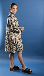 Load image into Gallery viewer, Vintage 1970s Kaftan Shirtdress w/ Floral Pattern
