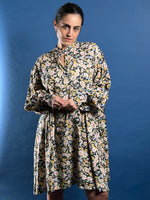 Load image into Gallery viewer, Vintage 1970s Kaftan Shirtdress w/ Floral Pattern
