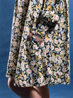 Load image into Gallery viewer, Vintage 1970s Kaftan Shirtdress w/ Floral Pattern
