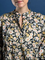 Load image into Gallery viewer, Vintage 1970s Kaftan Shirtdress w/ Floral Pattern
