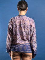 Load image into Gallery viewer, Vintage 1970s Indian Cotton Gauze Peasant Blouse, Handmade Block Print, Made in India
