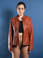 Load image into Gallery viewer, Vintage 1990s BCBGMAXAZRIA Tan Leather Jacket
