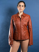 Load image into Gallery viewer, Vintage 1990s BCBGMAXAZRIA Tan Leather Jacket
