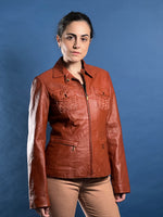 Load image into Gallery viewer, Vintage 1990s BCBGMAXAZRIA Tan Leather Jacket
