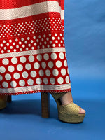 Load image into Gallery viewer, Vintage 1960s Jane Kinley Maxi Prairie Dress with Polka Dot Pattern
