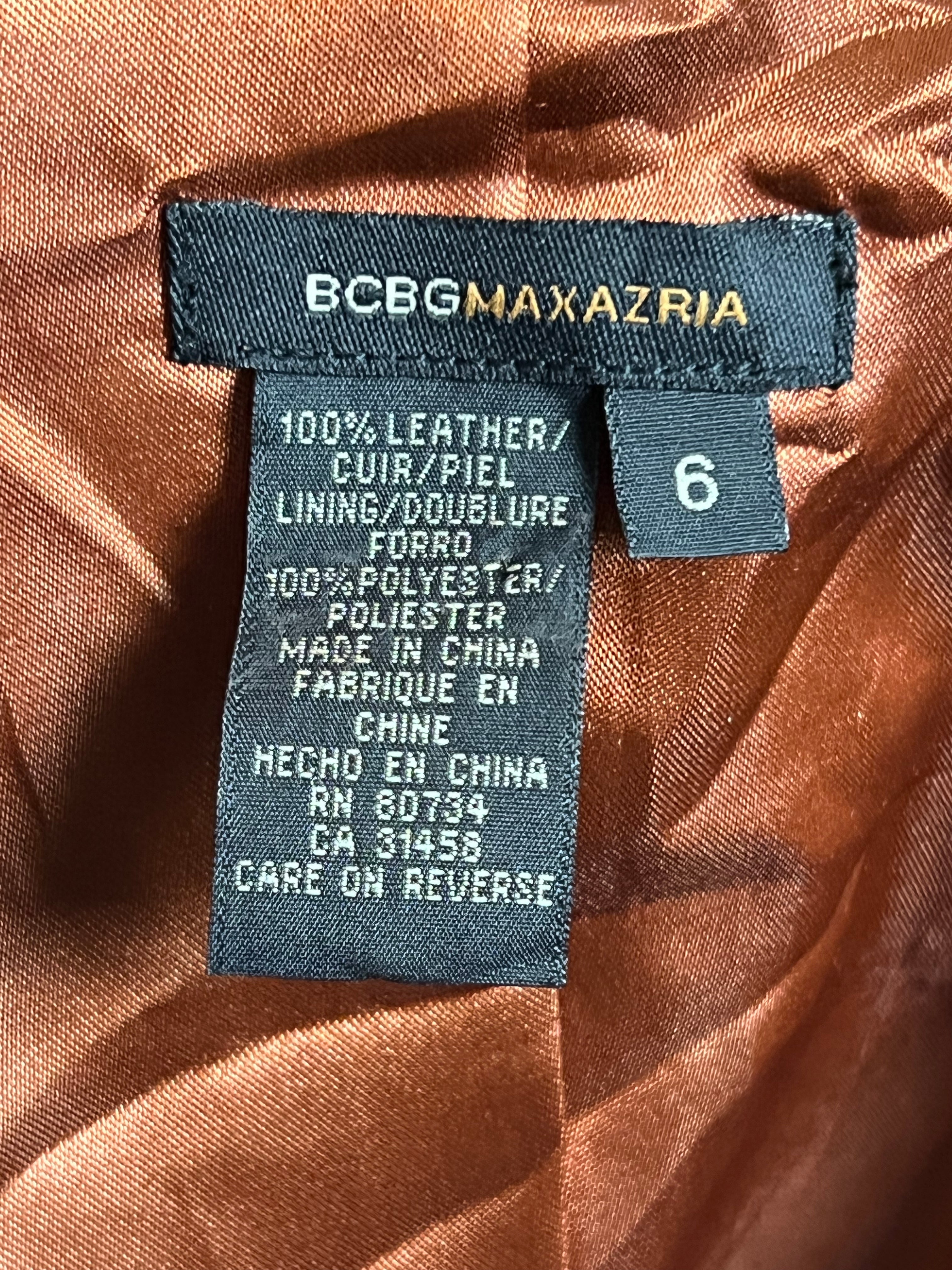 Vintage 1990s BCBGMAXAZRIA Tan Leather Jacket