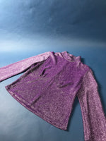 Load image into Gallery viewer, Vintage 1960s Lurex Purple Mod Style Top
