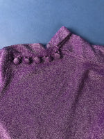 Load image into Gallery viewer, Vintage 1960s Lurex Purple Mod Style Top
