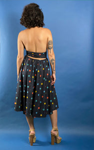 Vintage 1980s Swing Dress with Polka Dot Pattern