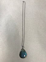 Load image into Gallery viewer, Vintage 1970s Silver Teardrop Shape Pendant w/ Labradorite Stone
