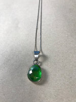 Load image into Gallery viewer, Vintage 1970s Silver Mexican Iridescent Green Ammolite Stone Pendant
