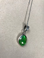 Load image into Gallery viewer, Vintage 1970s Silver Mexican Iridescent Green Ammolite Stone Pendant
