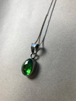 Load image into Gallery viewer, Vintage 1970s Silver Mexican Iridescent Green Ammolite Stone Pendant
