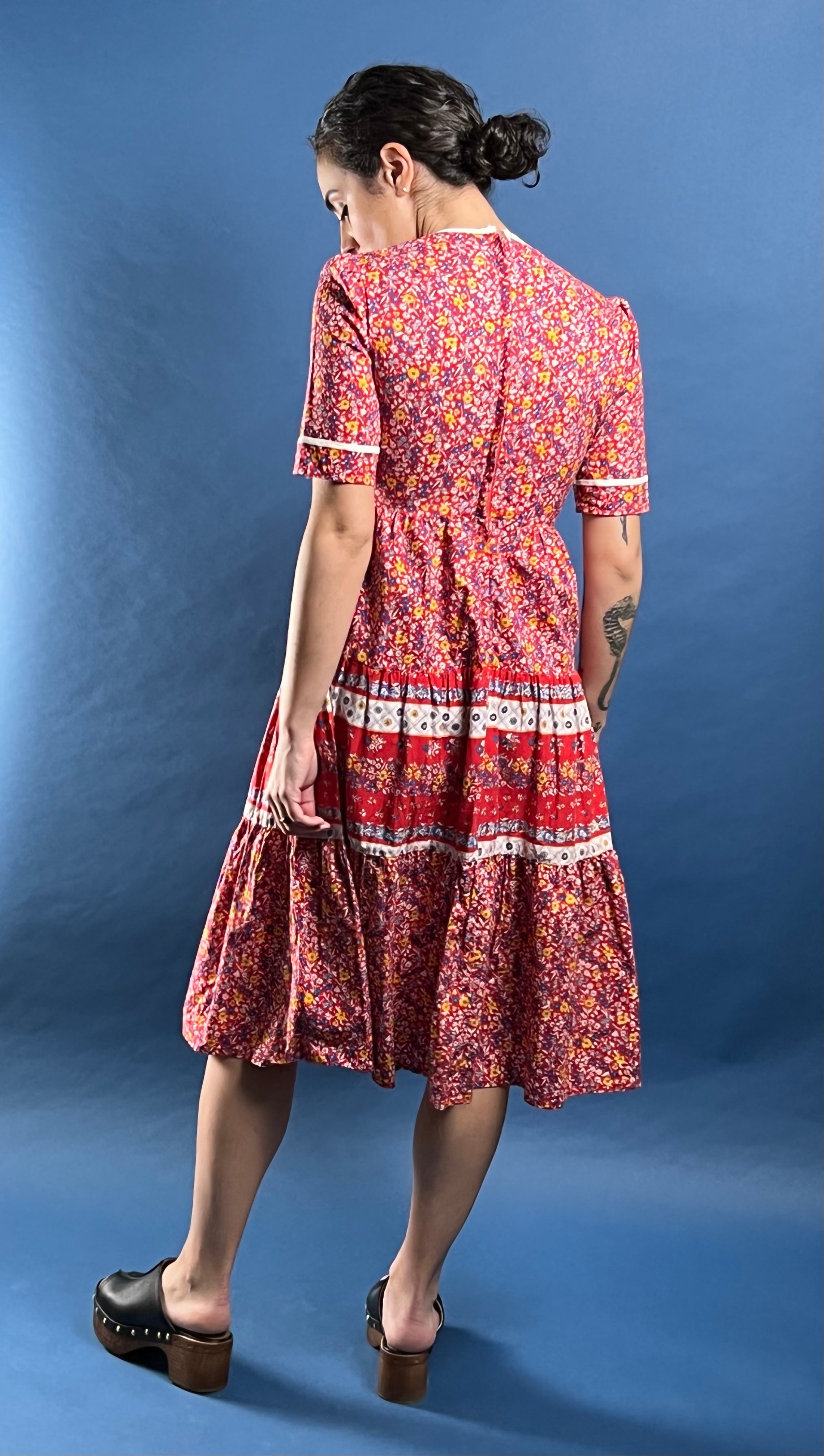 Vintage 1970s RICHARDS SHOP Summer Prairie Dress