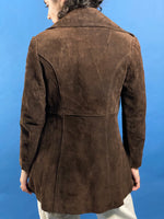 Load image into Gallery viewer, Vintage 1970s Suede Leather Wide Collar Coat
