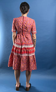 Vintage 1970s RICHARDS SHOP Summer Prairie Dress