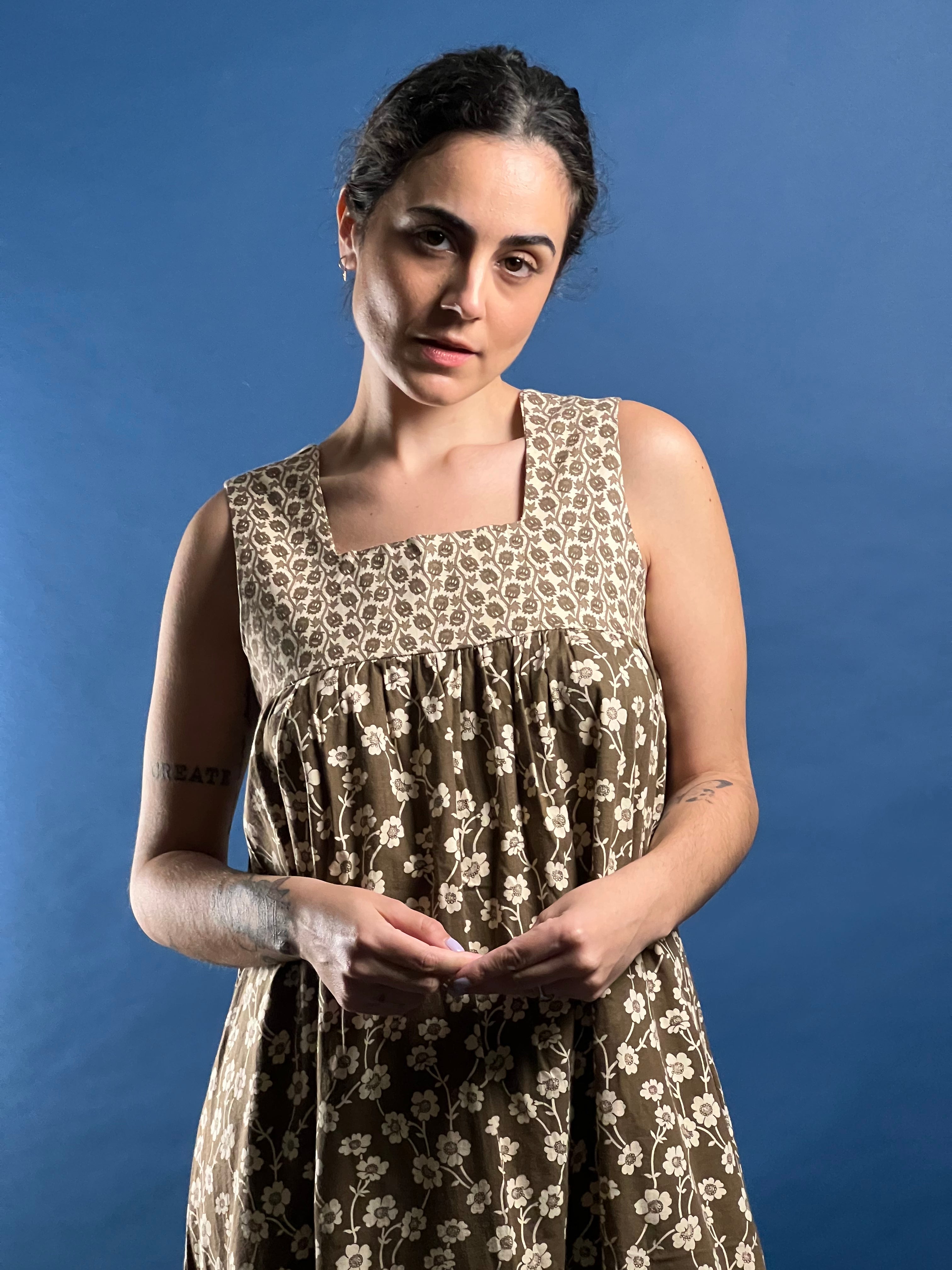 Vintage 1970s Prairie Cottagecore Maxi Floral Dress