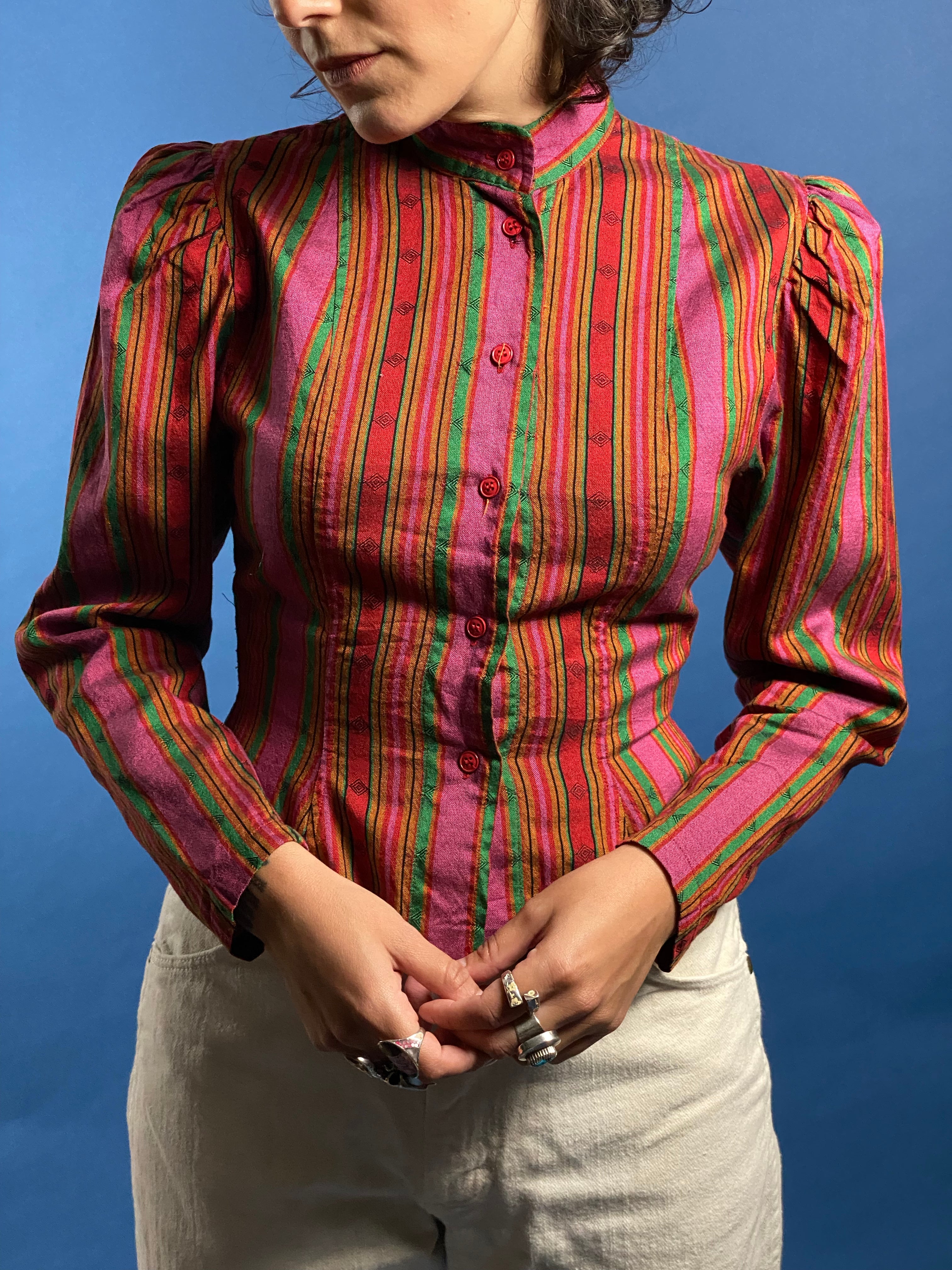 Vintage 1980s KENZO TAKADA Pattern Blouse