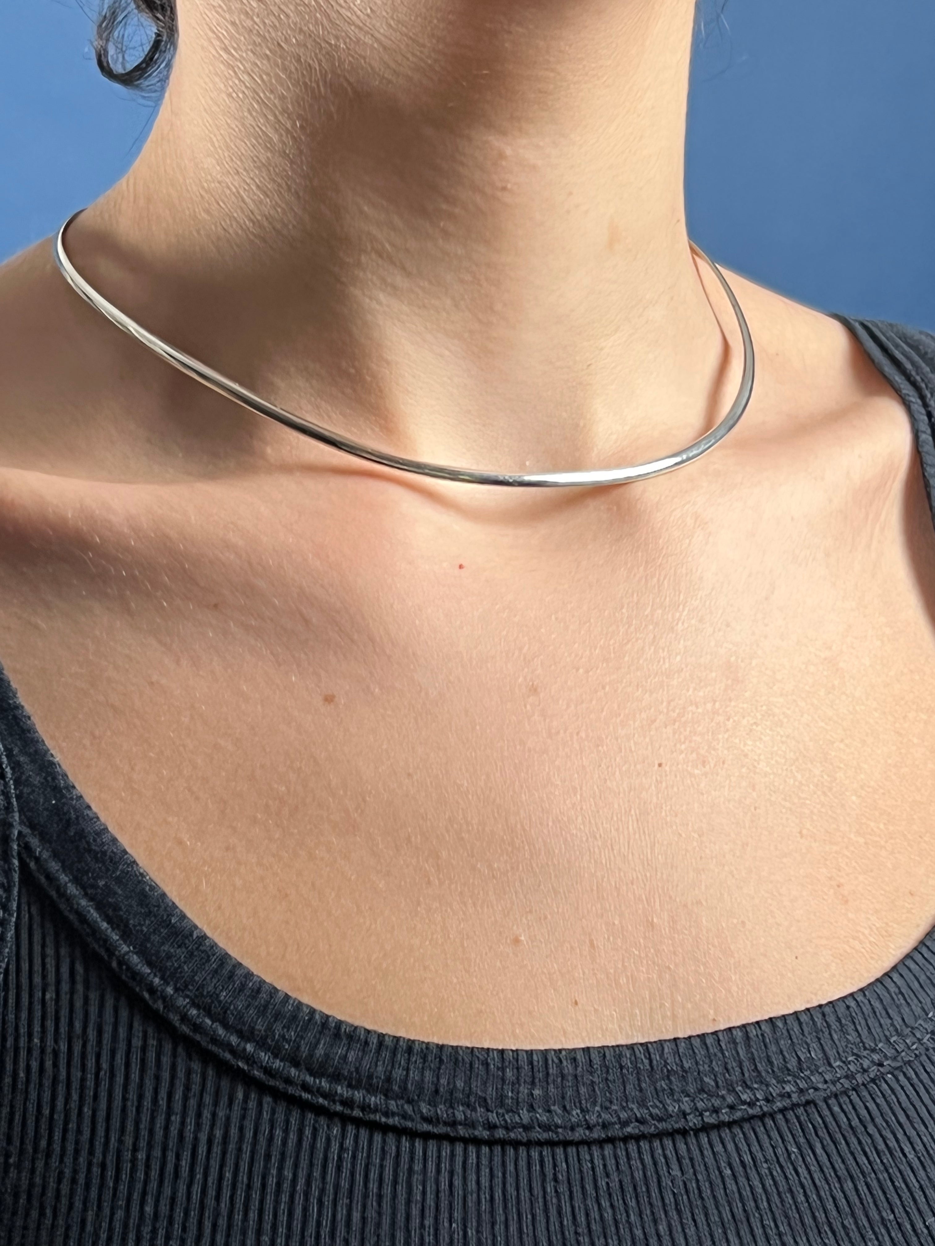 Vintage 1960s Brutalist / Minimalist Silver Necklace