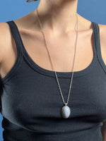 Load image into Gallery viewer, Vintage 1920s Art Deco Pendant Necklace w/ Blue Lace Agate Stone
