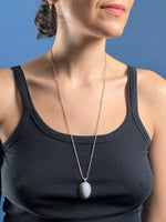 Load image into Gallery viewer, Vintage 1920s Art Deco Pendant Necklace w/ Blue Lace Agate Stone
