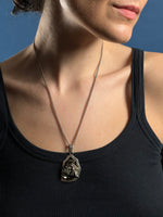 Load image into Gallery viewer, Vintage 1960s Brutalist Necklace w/ Hematite Stone
