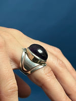 Load image into Gallery viewer, Vintage 1970s Boho Style Amethyst Silver Ring
